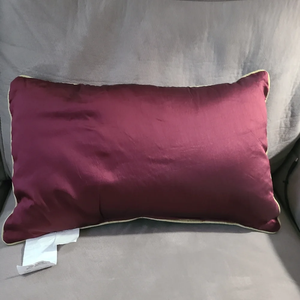 Festive‎ Burgundy Beaded NOEL Holiday Pillow